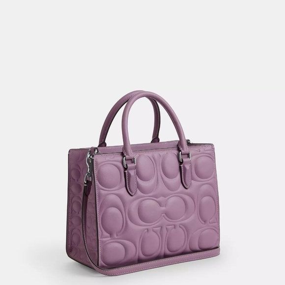 New! Coach Lilac Leather Maggie Small Tote/ Shoulder Bag (Silver/Jasmine) - Picture 2 of 7